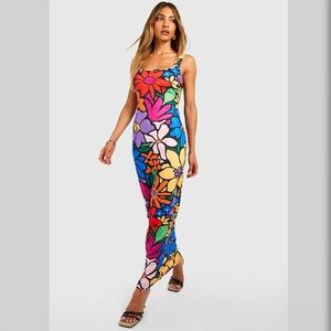 Boohoo Multicolor Floral Maxi Dress